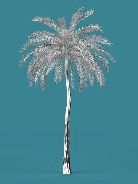 Palmiye ağacı altın altın tropikal bitki rüya plaj sembolü tasarım öğesi büyük tatil tur konsepti. izole render — Stok fotoğraf