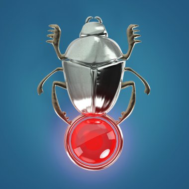 mücevher küre izole render ile antik Mısır Scarab değerli parlak