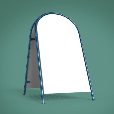 Beyaz reklam afiş ayağı stand mockup şablon izole işleme