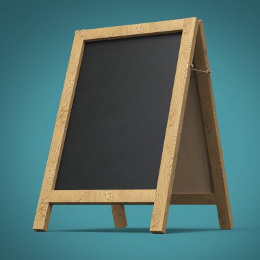 Boş menü reklam kara tahta blackboard açık görüntü izole render