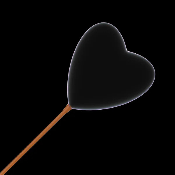 エンドチューブで心臓の形をした石鹸バブルは、バレンタインデーのロマンスコンセプトをレンダリングする孤立した — ストック写真