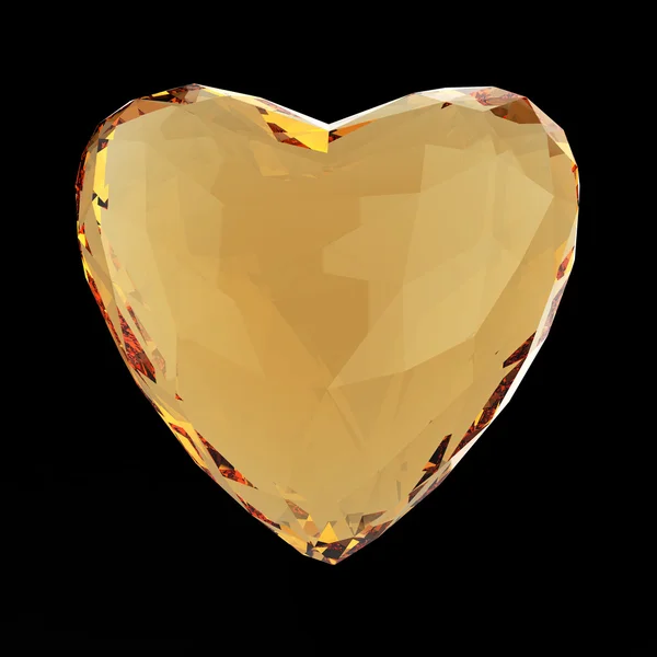 Hermoso corazón de cristal blanco poli bajo aislado sobre fondo negro. Concepto de San Valentín —  Fotos de Stock