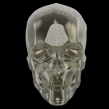 siyah arka plan yan görünüm üzerinde izole parlak parlak koyu cam skul render