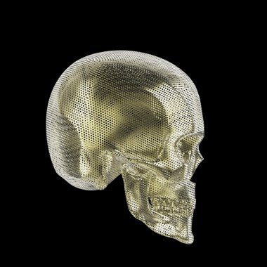 siyah arka plan yan görünüm üzerinde izole parlak parlak koyu cam skul render