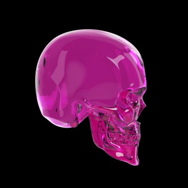 siyah arka plan yan görünüm üzerinde izole parlak parlak koyu cam skul render