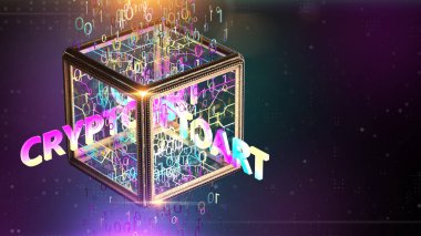 Renkli soyut arkaplandaki NFT karşılanamaz tokenscrypto sanatı. Eşsiz koleksiyonlar için oyunlar ya da sanatla ödeme yapın. NFT kripto sanat koleksiyonu konseptinin 3D sunucusu