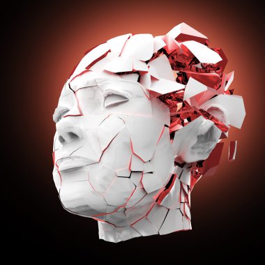 Parlak kadın baş ağrısı, ruhsal sorunları, baş patlayan panjurları - stres