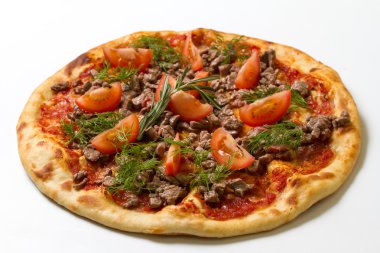 pişirme pizza kesim masası üzerinde