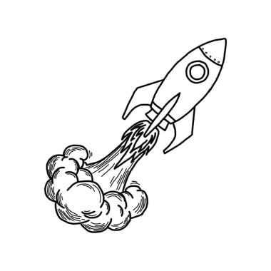 El yapımı roket fırlatma resmi şeffaf arkaplanda izole edildi