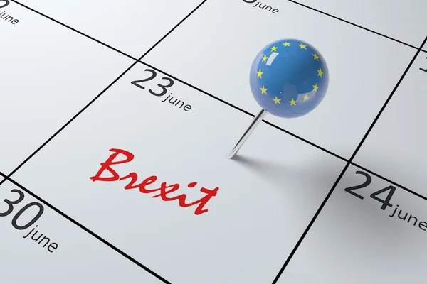 3D απεικόνιση ενός ημερολογίου που δείχνει την ημέρα του δημοψηφίσματος στην Αγγλία - Brexit — Φωτογραφία Αρχείου