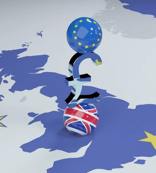 3D-s illusztráció - egyensúly az Europe - Brexit — Stock Fotó