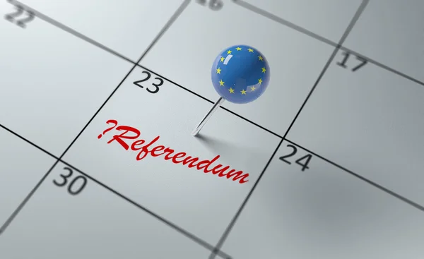 3D απεικόνιση ενός ημερολογίου που δείχνει την ημέρα του δημοψηφίσματος στην Αγγλία - Brexit 10 — Φωτογραφία Αρχείου