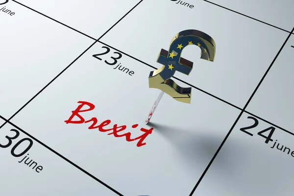 3D απεικόνιση ενός ημερολογίου που δείχνει την ημέρα του δημοψηφίσματος στην Αγγλία - Brexit — Φωτογραφία Αρχείου