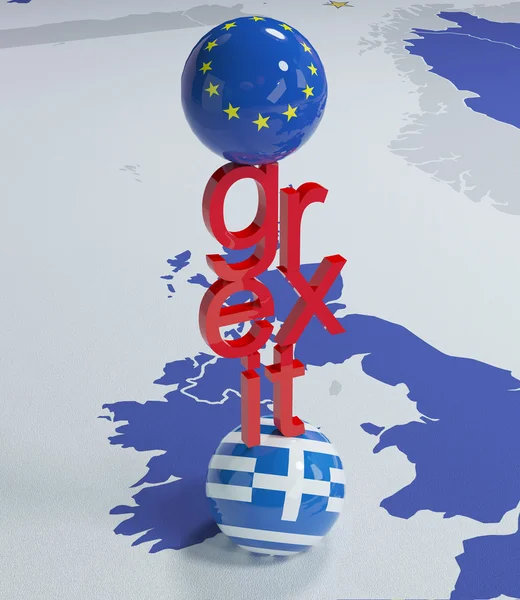 3D-s illusztráció - Grexit 2 — Stock Fotó