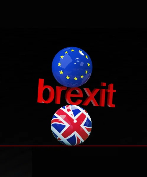 3D απεικόνιση της ισορροπίας στην Ευρώπη 2 - Brexit — Φωτογραφία Αρχείου