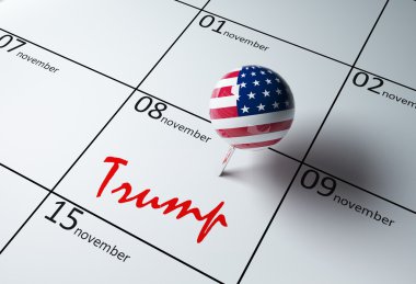 seçim günü ABD 2016 14'te gösterilen bir takvim 3B çizimi