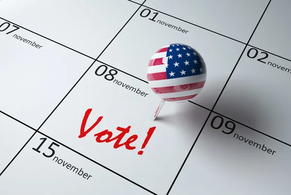 3D illustration of a calendar showing the day of elections in USA 2016 13 — Stock Photo, Image