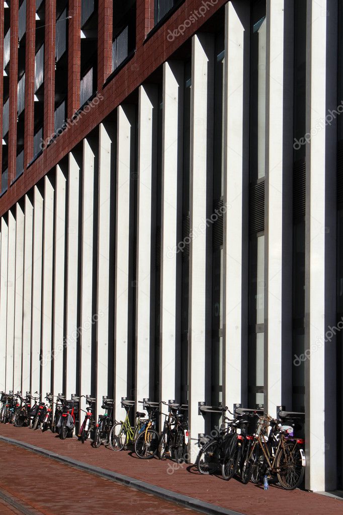 Amsterdam bikes parking
