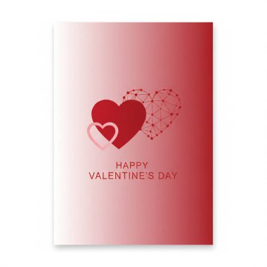 Kalp şeklinde sevgililer günü tebrik kartın kutlu olsun. vektör illüstrasyonu.