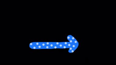 Bu alfa şeffaf arkaplan üzerinde noktalı ok çizilmiş mavi kıvrımlı bir elin hareketli grafik animasyonu.