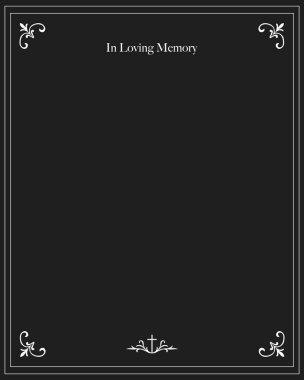 Siyah ve koyu gri harmanlanmış suluboya arka plan, sessiz bir veda kartı için ince ve sakin..