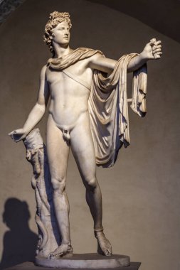 Vatikan Müzesi 'ndeki Apollo Belvedere heykeli. Yunan heykeltıraş Leochares' in eseri..