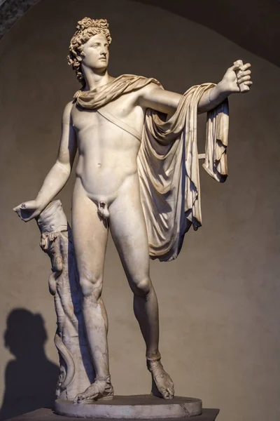 Statua Apollo Belvedere Museo Vaticano Opera Dello Scultore Greco Leochares — Foto Stock