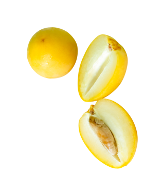 Png dosya biçiminde kırpma yolu ile izole edilmiş taze, olgun, sarı palmiye meyveleri, Ramazan ayında Müslümanlar için iftar yemeği kavramı