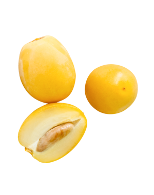 Yarım küme halinde taze, olgun, sarı hurma meyveleri png dosya biçiminde kırpma yolu ile izole edilir. Müslümanlar için Ramazan ayında iftar yemeği kavramı