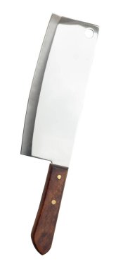 Gümüş bir satır ya da doğrama bıçağı kesme yolu ile beyaz arka planda izole edilir.