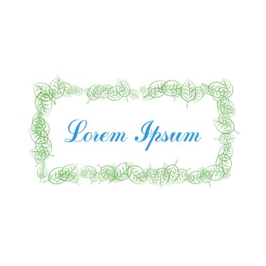 Vektör çerçeve yeşil yaprakları