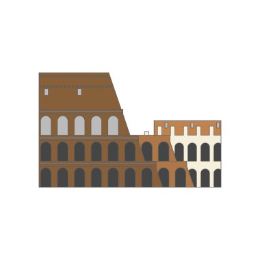 Colliseum düz tarzı. Vektör çizim.