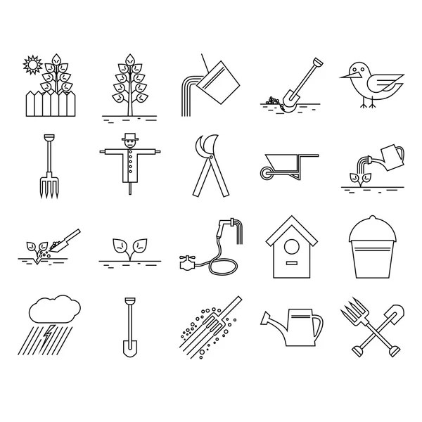 Bahçe Icon set. Vektör çizim