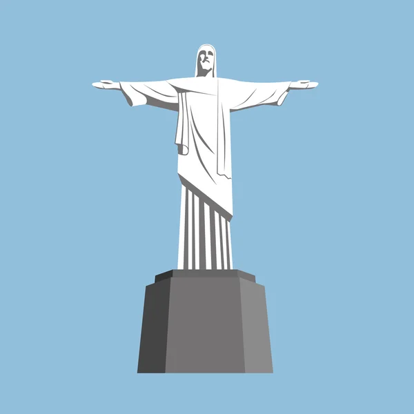 Statua Chrystusa Odkupiciela rio. Ilustracja wektorowa — Wektor stockowy