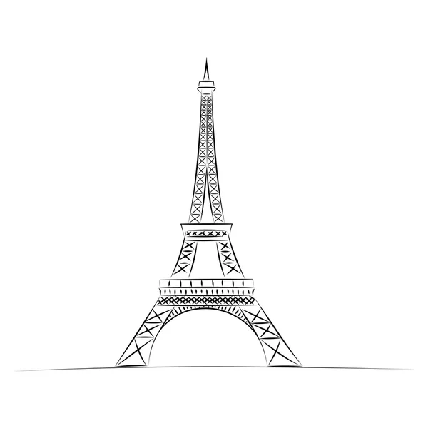 Torre eiffel ilustración vectorial dibujada a mano — Archivo Imágenes Vectoriales