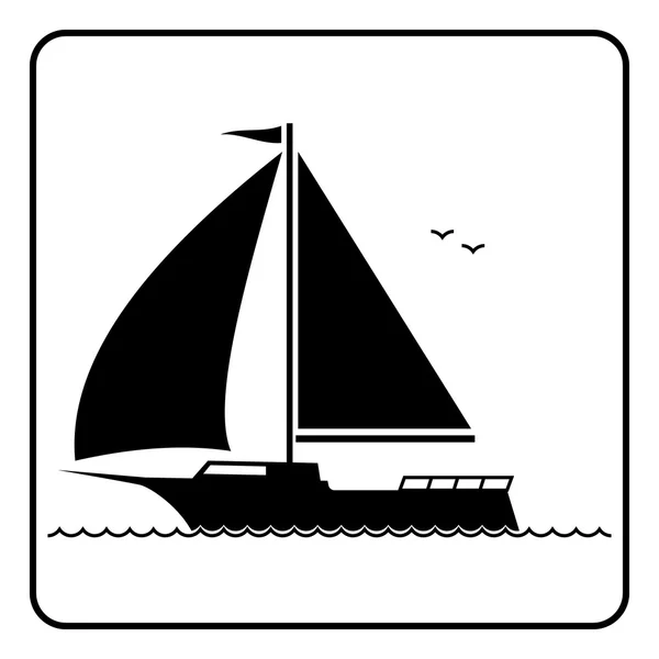 Icona dello yacht. Illustrazione vettoriale — Vettoriale Stock