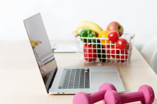 Mesa Nutricionista Com Frutas Legumes Saudáveis Perda Peso Conceito Nutrição — Fotografia de Stock