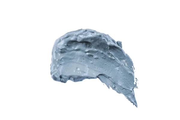 Nasse Blaue Kosmetische Tonabstriche Isoliert Auf Weißem Hintergrund Abstraktes Beispiel — Stockfoto