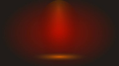 Empty space of Studio with Dramatic spotlight shining down on a dark red stage for showing product.