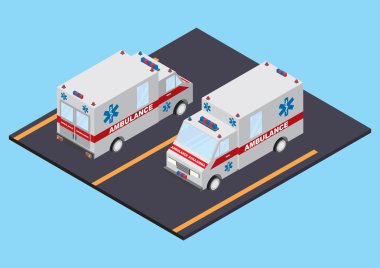 Ambulans ön ve arka görünüm