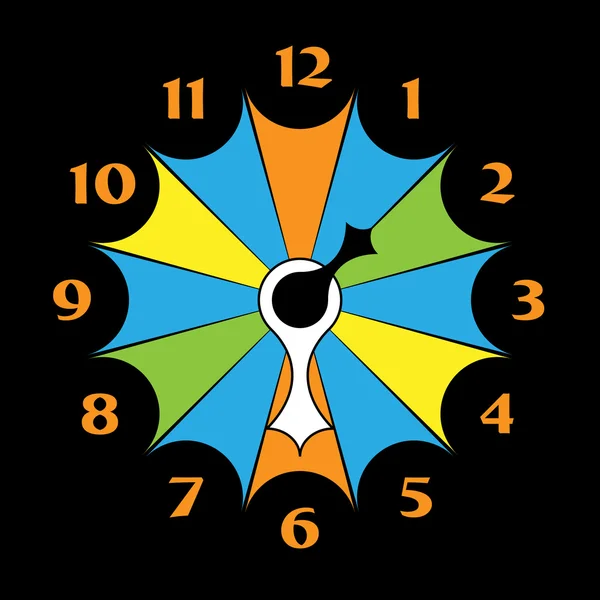 Farbige Uhren mit Pfeilen — Stockvektor