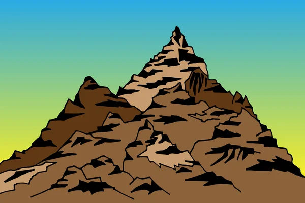 Illustration d'une montagne et de sommets — Image vectorielle