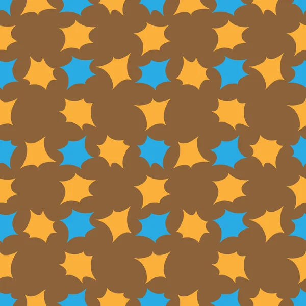 Wzór niebieski pomarańczowy gwiazdek kształty — Wektor stockowy