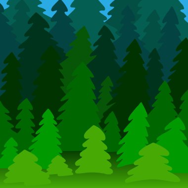Coniferous forest illustration clipart