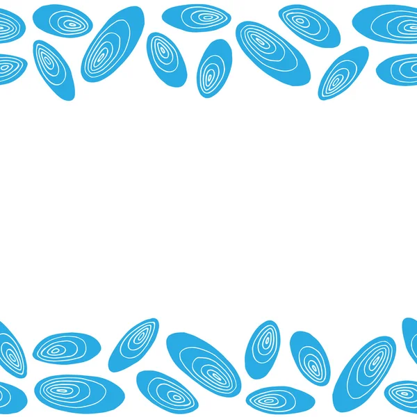 Patrón de marco de conchas azules mejillones — Vector de stock