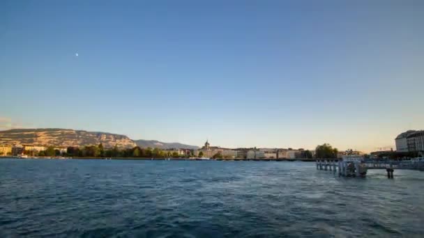 Geneva panorama gün gece zaman atlamalı için — Stok video