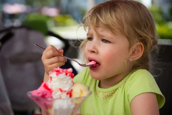 Girl and ice cream Stock Photo