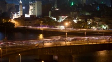 Gece zaman atlamalı Cairo trafik