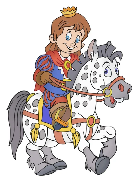 王子骑着马 — 图库矢量图片