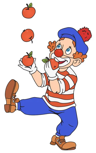 Cirkusového klauna, žonglování — Stockový vektor